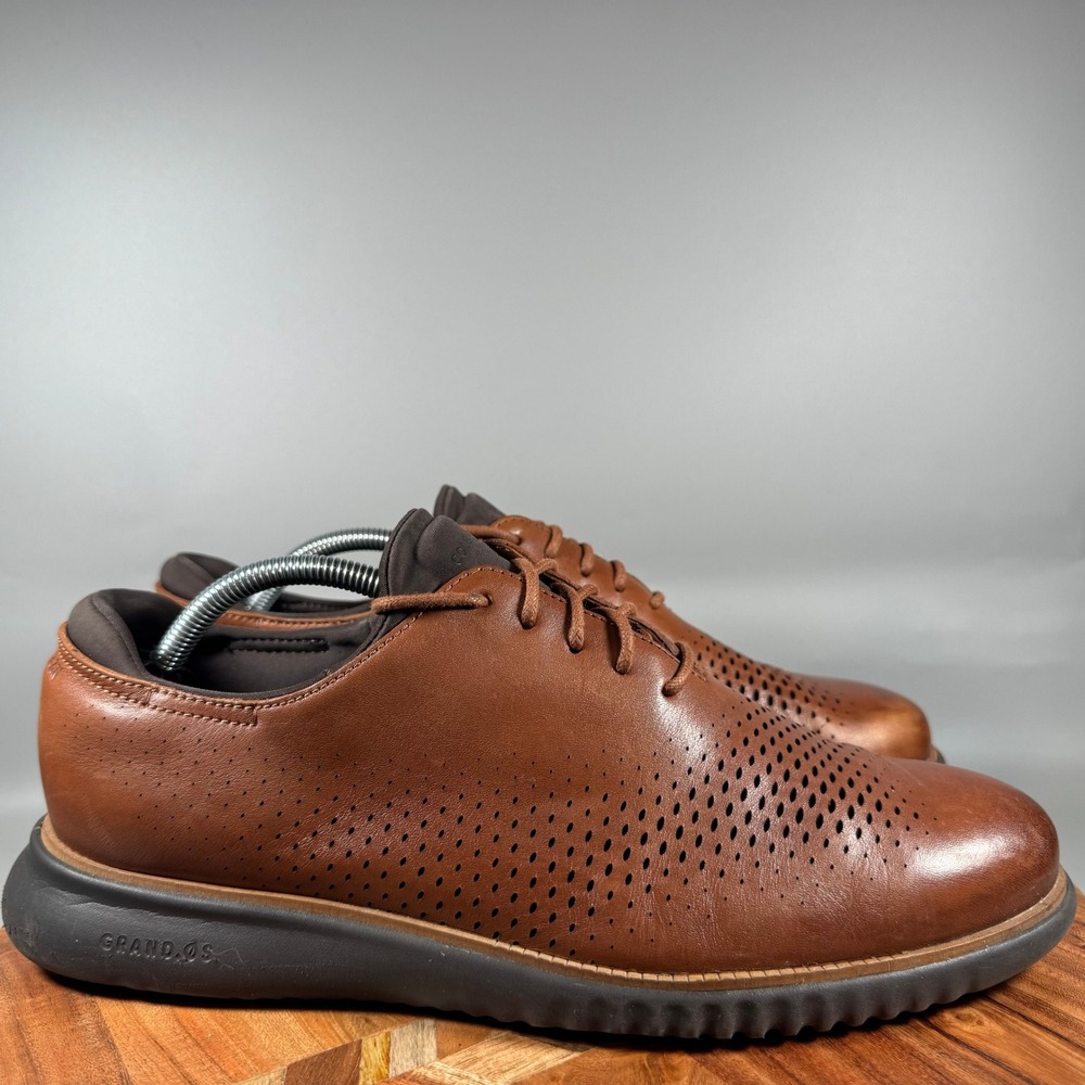 Cole Haan Zerogrand Laser Wingtip Oxford British Tan Leather C25351 Mens 10.5 M